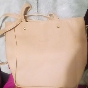 Tote bags lot of 3. 2 are cream and one is peach